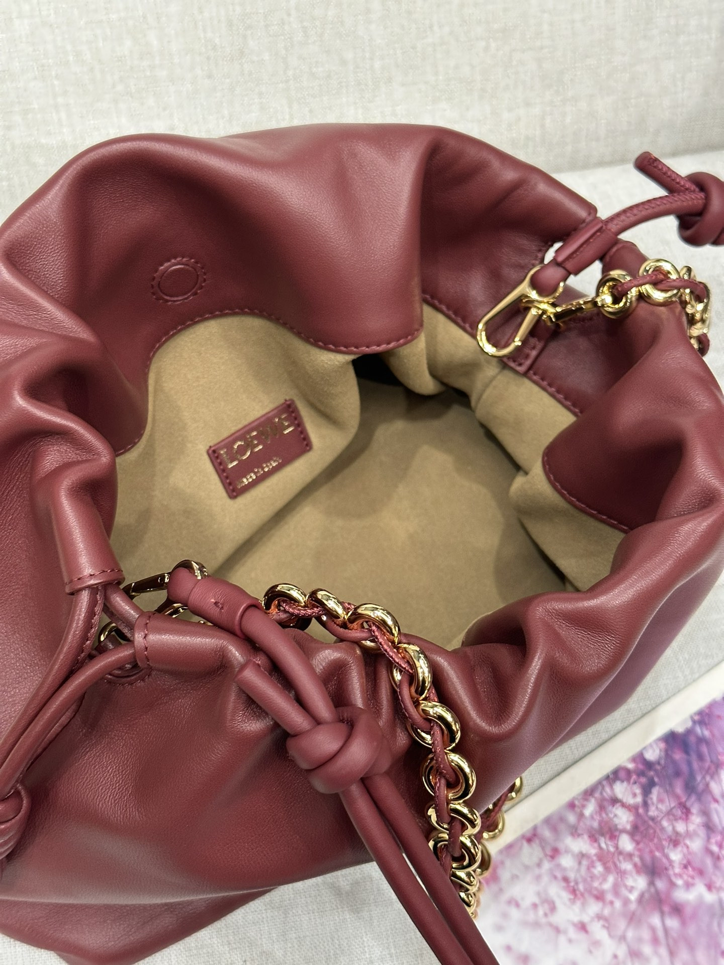 L0ew* Medium Flamenco purse in mellow nappa lambskin 30x10.5x20cm