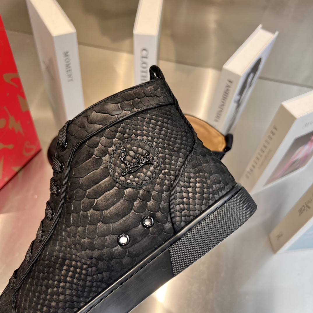 UA Chr1st1an Louboutin high-top matte snake print version