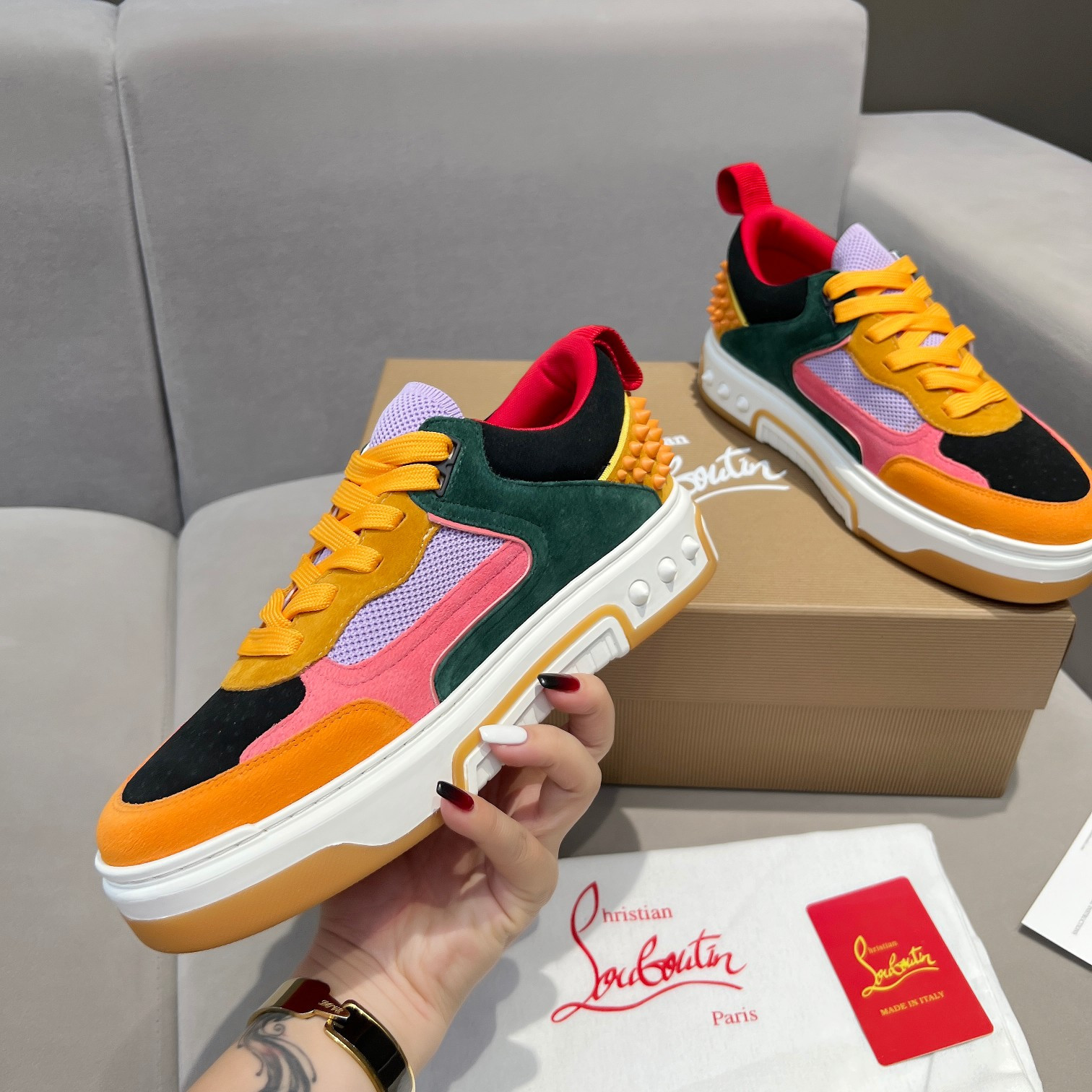 UA Chr1st1an Louboutin 2024 [New]ASTROLOUBI Unisex Thick-Soled Sneakers