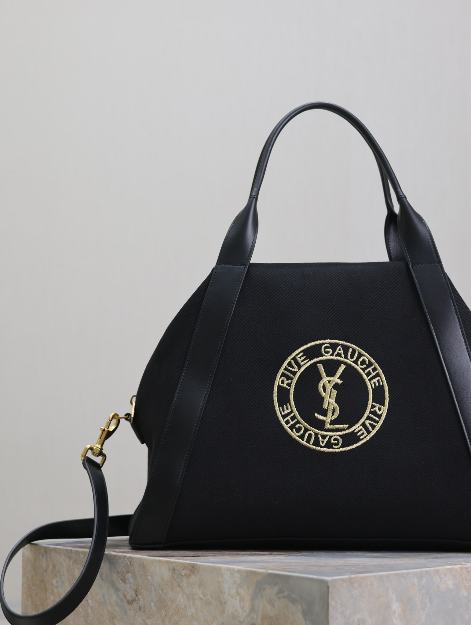 Y51 RIVE GAUCHE bowling tote in canvas 42x32x18cm