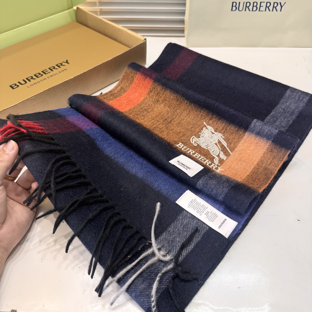 Bv*b*rry scarf 30x180cm 100% cashmere