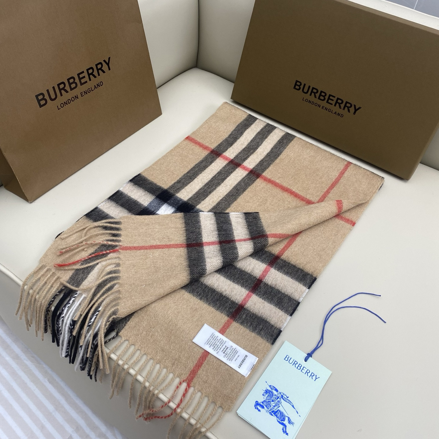 Bv*b*rry scarf 30x168cm 100% cashmere