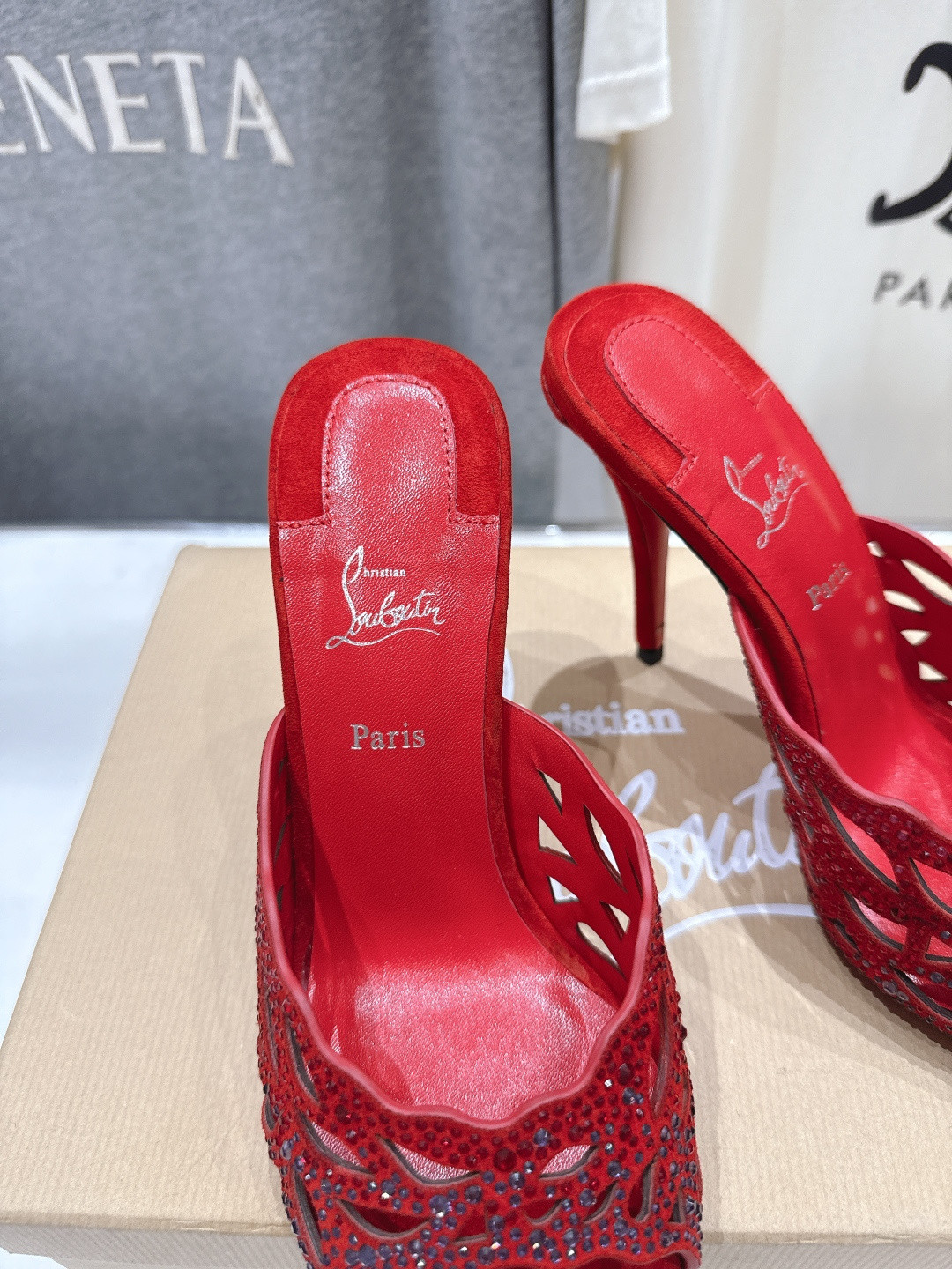 ua Chr1st1an louboutin lasera strass mule 10cm heel